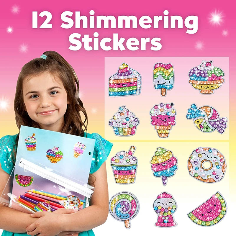 12 Big Gem Diamond Painting Sticker Art Kit