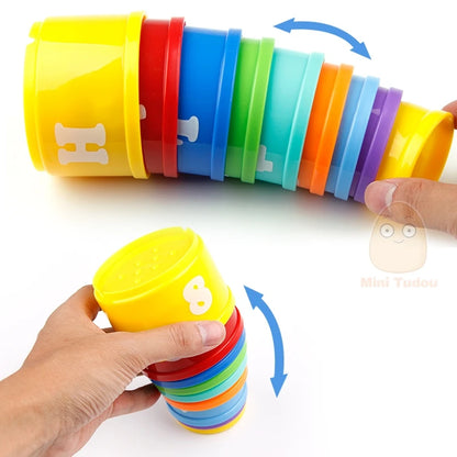 9PCS Educational Baby Toys - Stack Cup Tower Children Early Intelligence