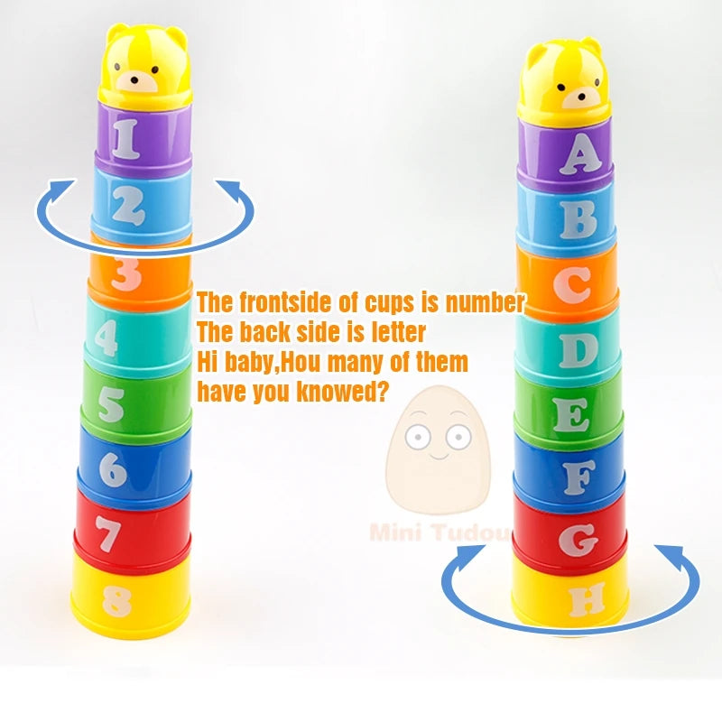 9PCS Educational Baby Toys - Stack Cup Tower Children Early Intelligence