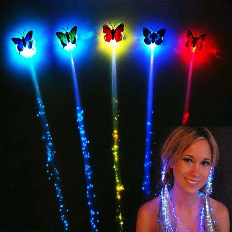 6PCs Colorful Luminous LED Butterfly Braid