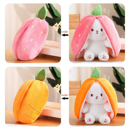 25cm Cute Strawberry Carrot Rabbit Plush Toy Stuffed