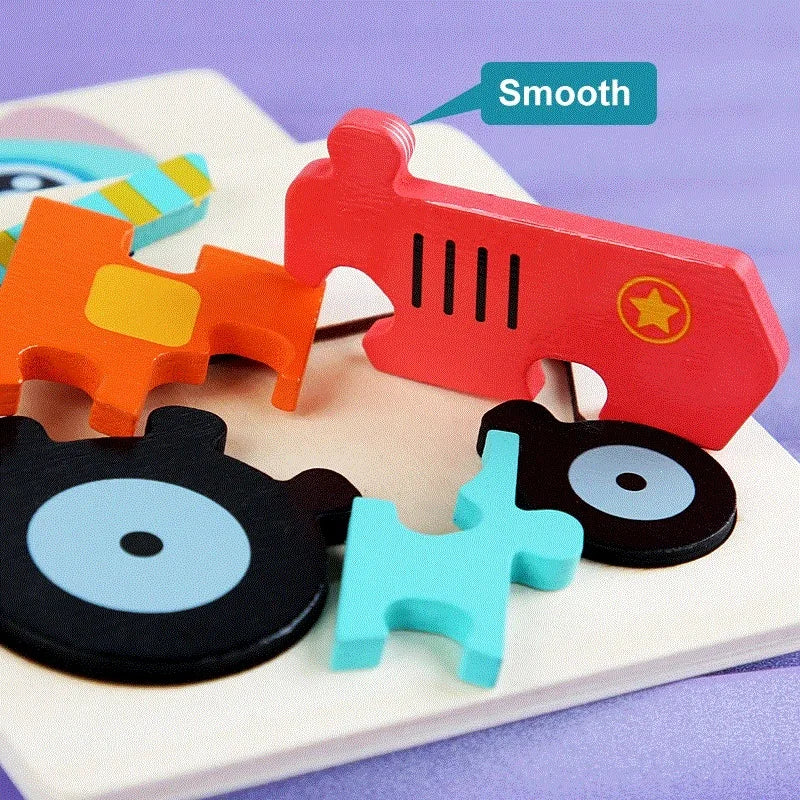 Animals Carton Wooden Puzzle Toy Jigsaw