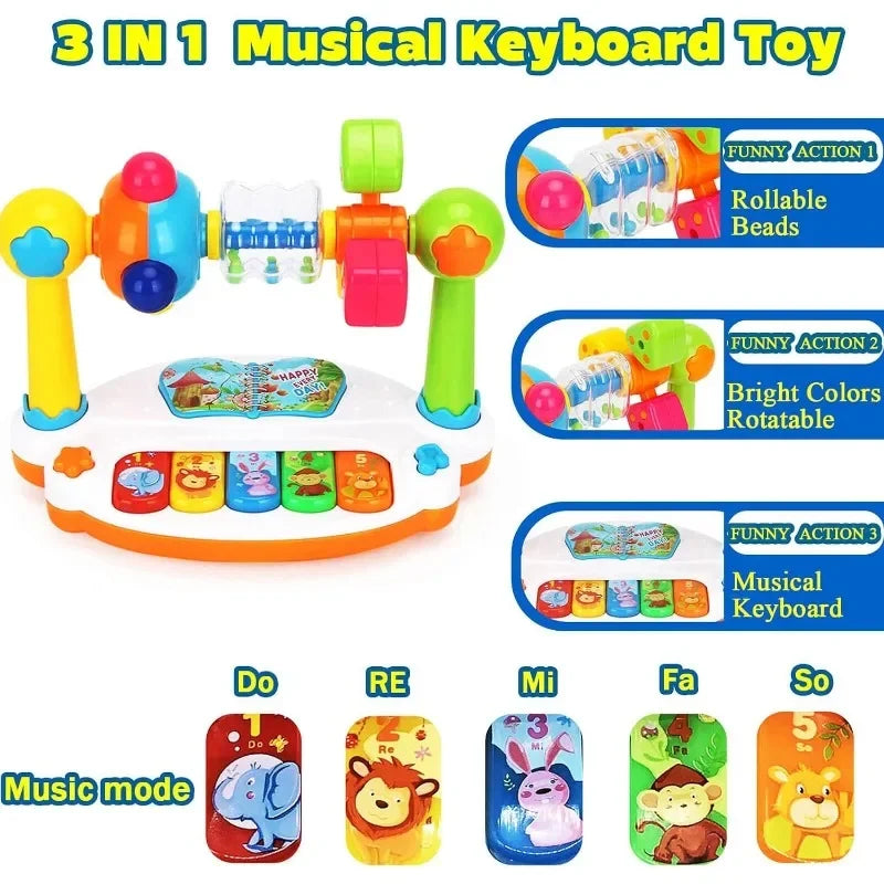 Baby Piano Toys with Light Sound, Musical Toys for Toddlers