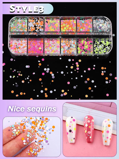 12 Color Sequin Art Toppings