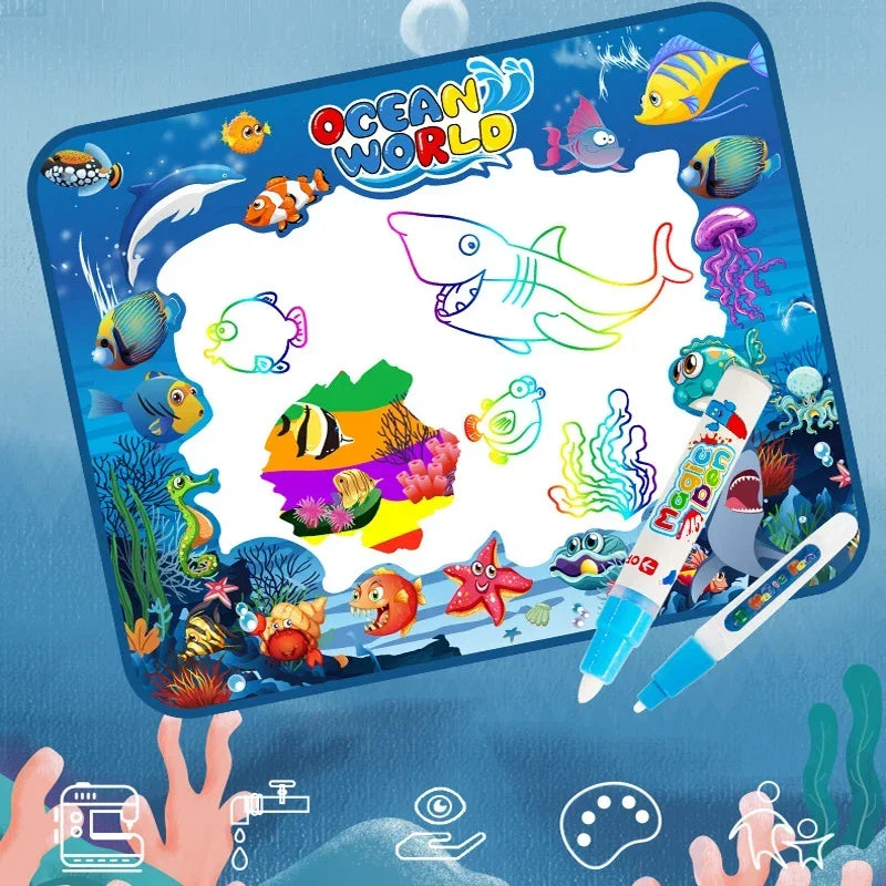 Magic Water Drawing Mat with Fluorescent Pen