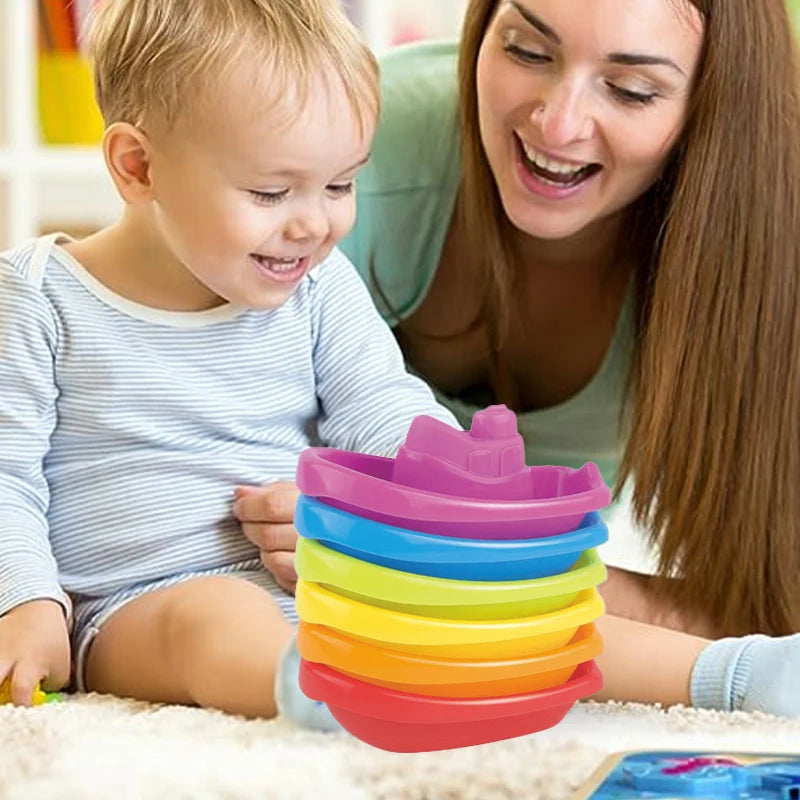 Baby Bath Toys Colorful Stacking Cups