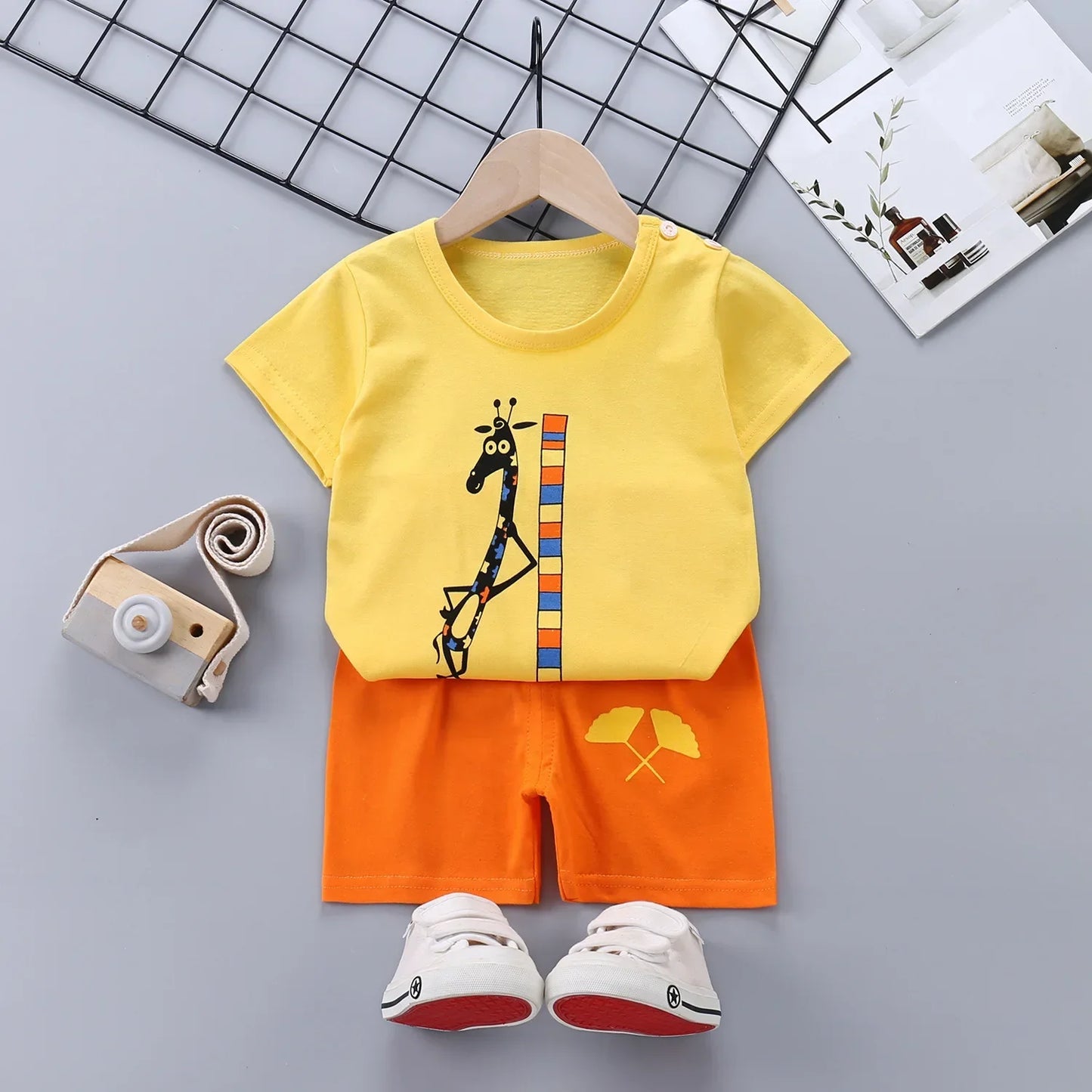 2PCS Children's Sets Kids Clothes Boys & Girl T-shirt & Shorts