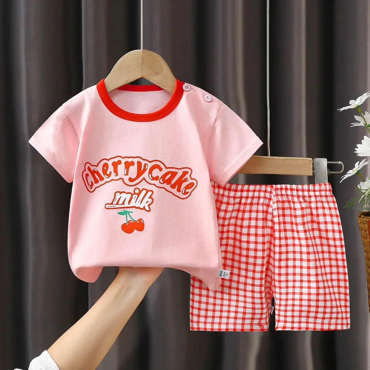 2PCS Children's Sets Kids Clothes Boys & Girl T-shirt & Shorts