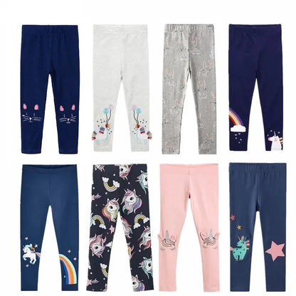 Girls Leggings 100% Cotton - Cartoons and Patterns