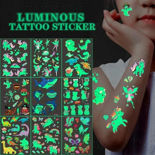 40pcs/8Set Luminous Tattoo Stickers