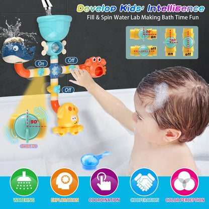 Pipes & Tubes for Bath Time, Water Game Spray