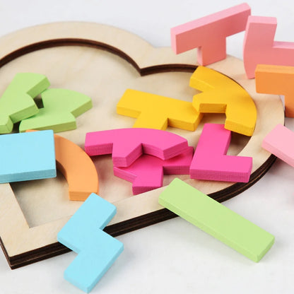 Kids Wooden 3D Puzzle Game Colorful Jigsaw