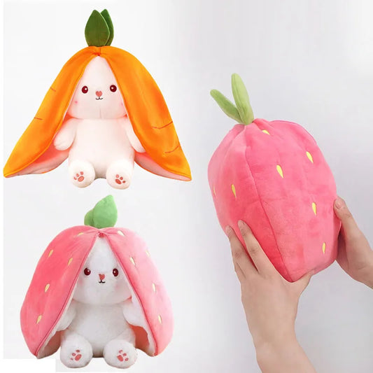 25cm Cute Strawberry Carrot Rabbit Plush Toy Stuffed