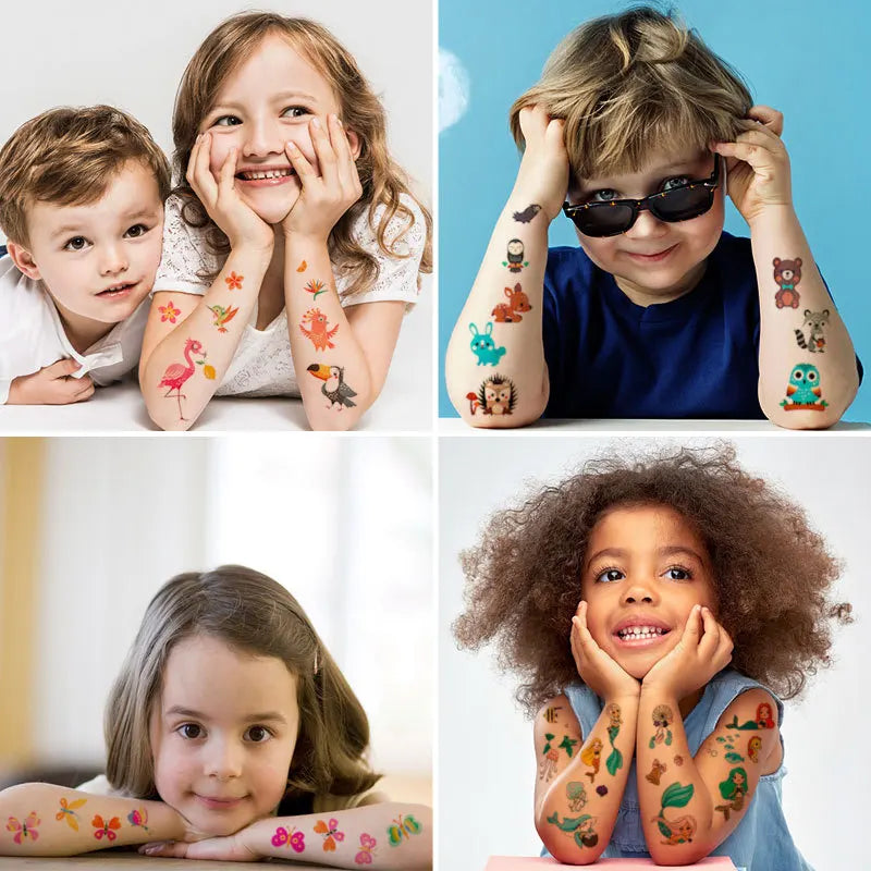 60PCS New Temporary Tattoo Sticker for Children Kids Waterproof Tattoos Festival Glitters Face Girls Boy Child Mini Fake Tattoo