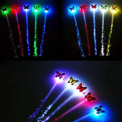 6PCs Colorful Luminous LED Butterfly Braid