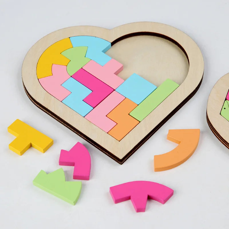 Kids Wooden 3D Puzzle Game Colorful Jigsaw