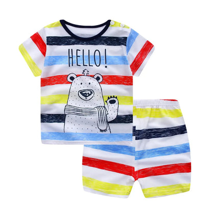 Brand Cotton Baby Sets Leisure Sports Boy T-shirt + Shorts Sets Toddler Clothing Baby Boy Clothes