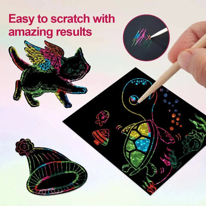 100Pcs Dazzling Scratch-Off Painting Cards