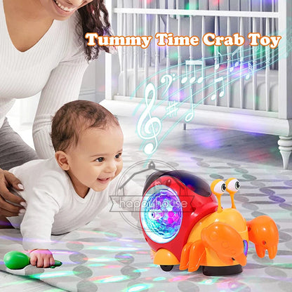 Crawling Crab Baby Toys with Music LED Light Up Interactive Music