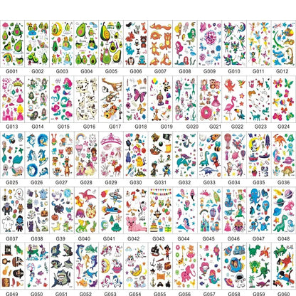 60PCS New Temporary Tattoo Sticker for Children Kids Waterproof Tattoos Festival Glitters Face Girls Boy Child Mini Fake Tattoo