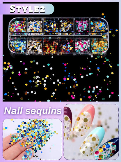 12 Color Sequin Art Toppings