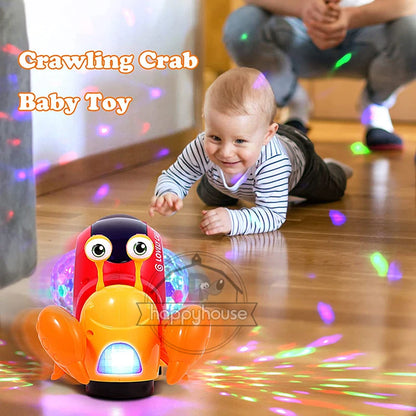 Crawling Crab Baby Toys with Music LED Light Up Interactive Music