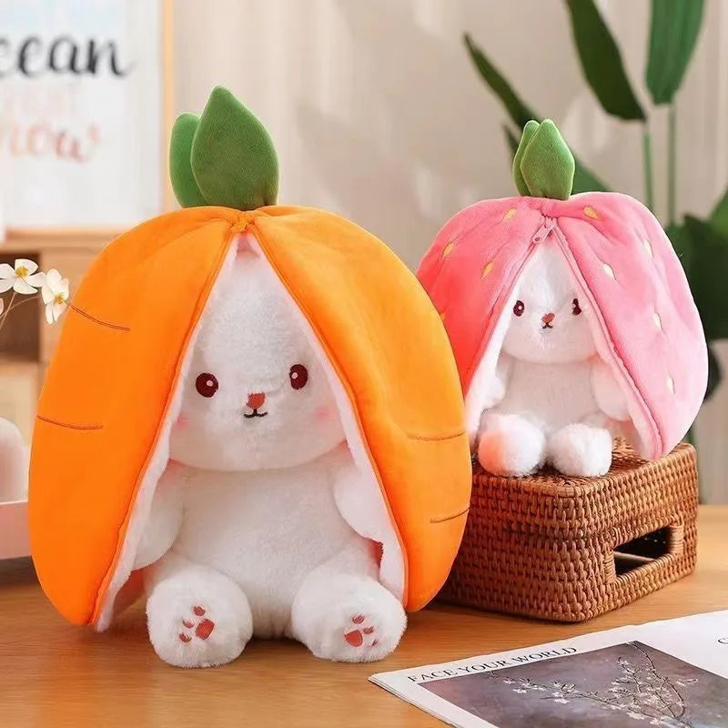 25cm Cute Strawberry Carrot Rabbit Plush Toy Stuffed