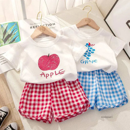 Toddler Cute T-shirts+Shorts COMBO - Casual Two Pieces Suits