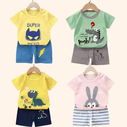 2PCS Children's Sets Kids Clothes Boys & Girl T-shirt & Shorts