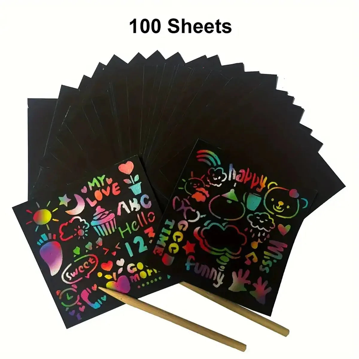 100Pcs Dazzling Scratch-Off Painting Cards